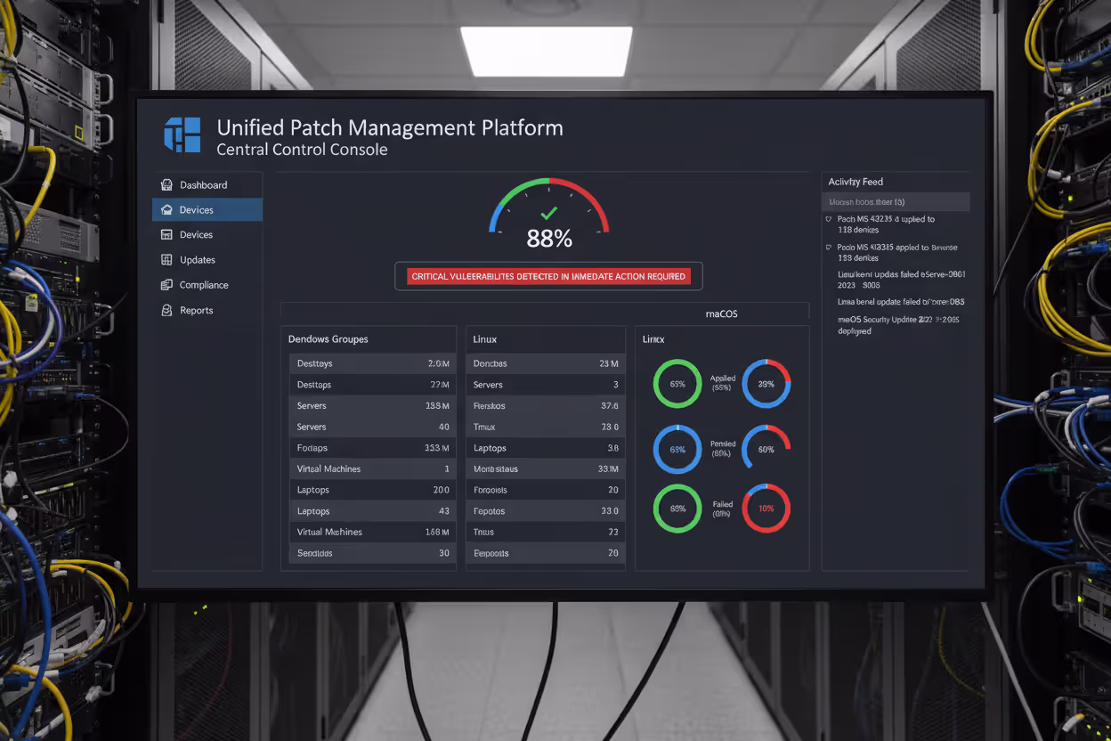 Centralized patch management console for multiple operating systems