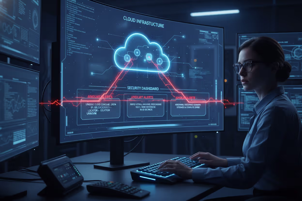 Analyst detecting suspicious cloud activity and abnormal instance creation