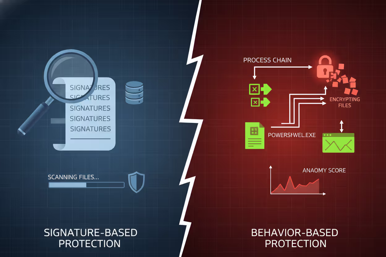 Comparison of signature-based antivirus and behavior-based endpoint security