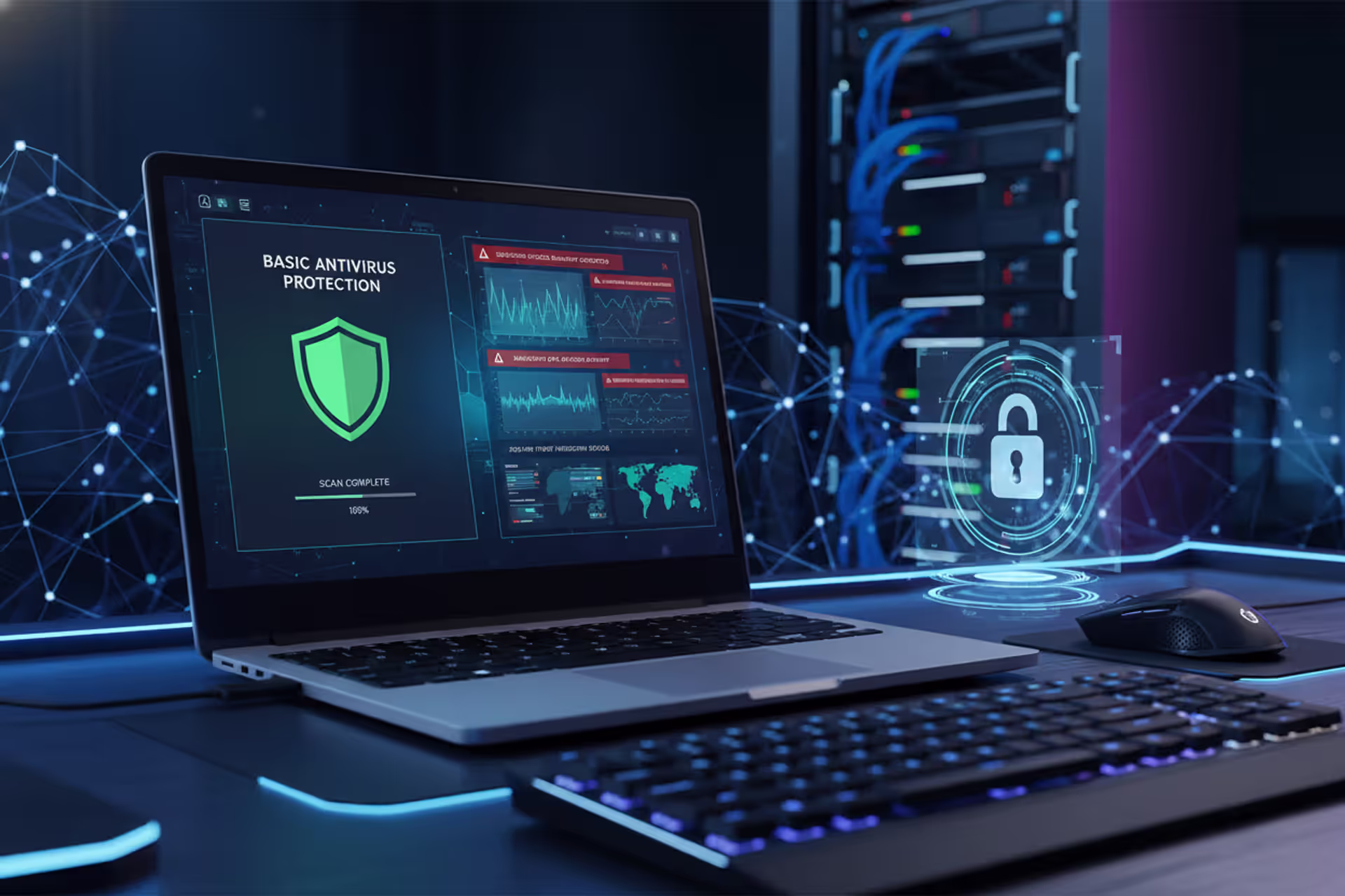 Cybersecurity analyst monitoring next-generation endpoint protection dashboard