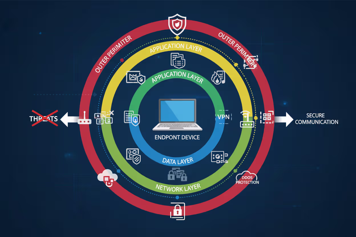 Layered endpoint security model protecting a workstation