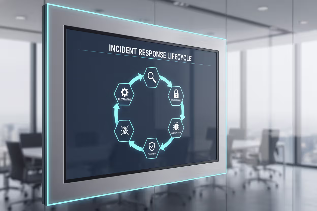 Incident response lifecycle diagram showing six response phases