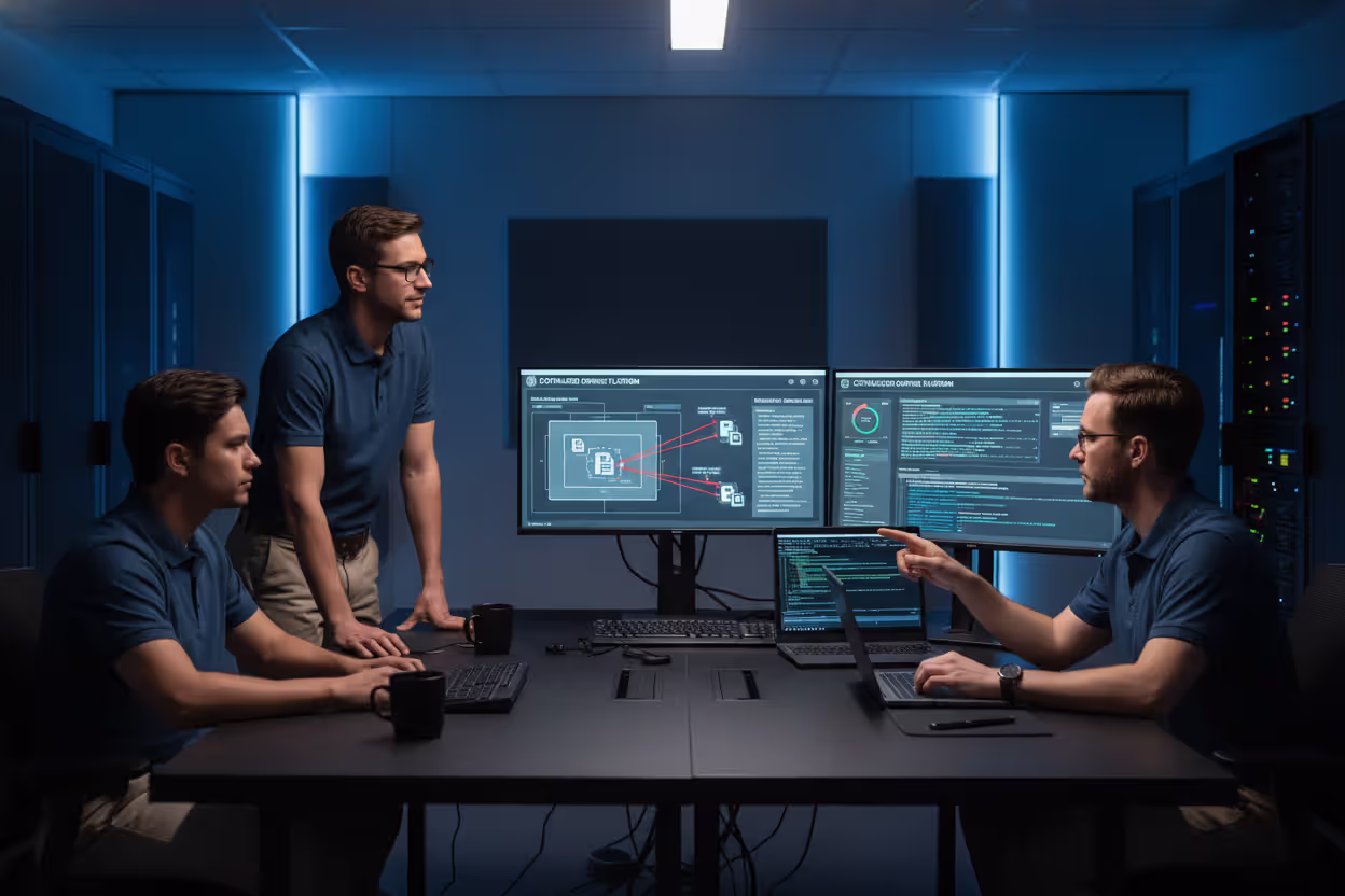 IT team responding to a ransomware incident through a centralized endpoint security dashboard
