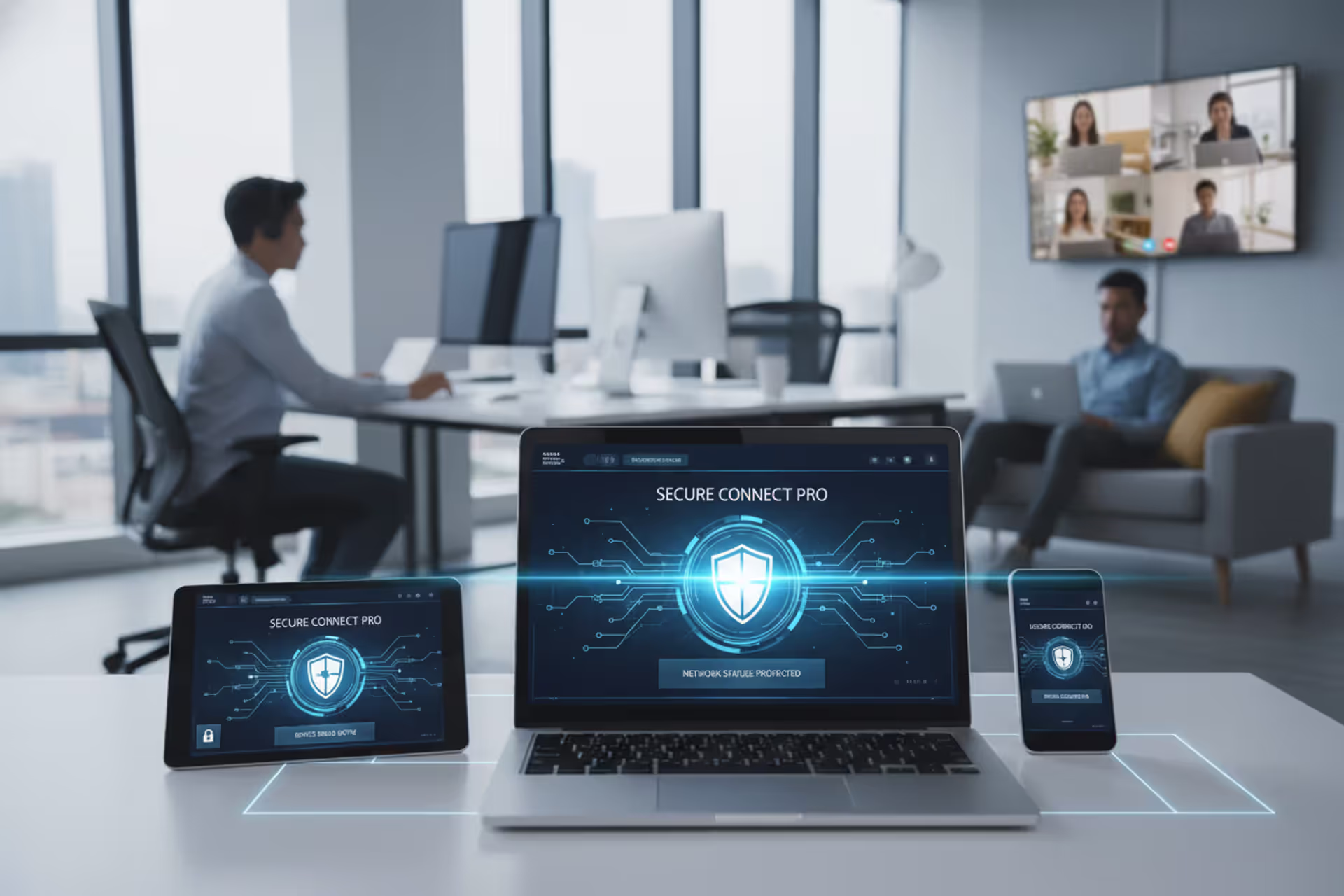 Endpoint security protecting laptops, tablets, and smartphones in a modern work environment