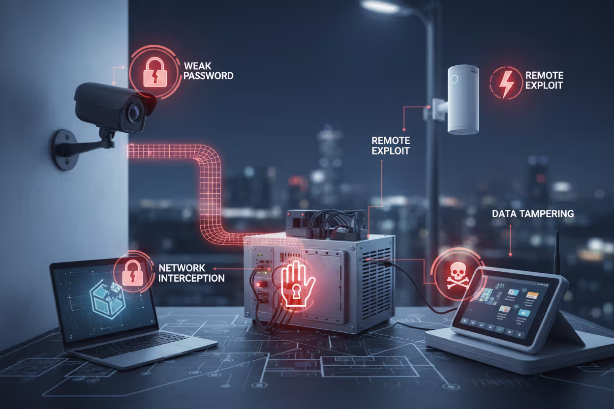 Vulnerable IoT endpoints in office, industrial, medical, and city environments